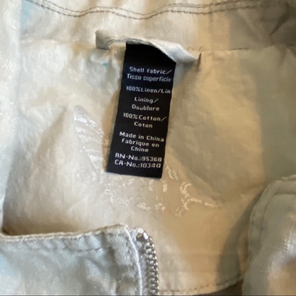 Olsen 100% linen asymmetrical zip up jacket xs - Picture 9 of 12